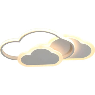 Kids Bedroom White Cloud LED Flush Mount Ceiling Light Image - 5