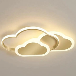 Kids Bedroom White Cloud LED Flush Mount Ceiling Light Image - 7
