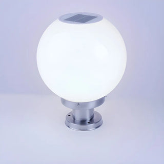 Minimalist White Globe Outdoor Post Light 2 Light Zawala Image - 10