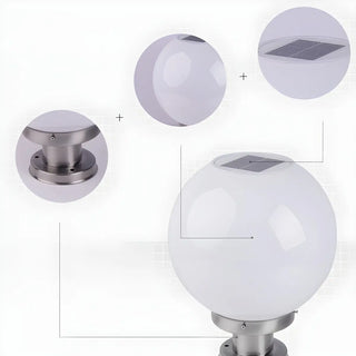 Minimalist White Globe Outdoor Post Light 2 Light Zawala Image - 11