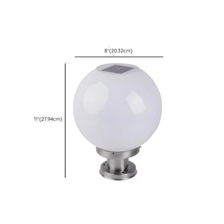 Minimalist White Globe Outdoor Post Light 2 Light Zawala #size