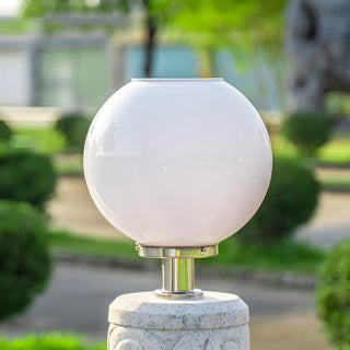 Minimalist White Globe Outdoor Post Light 2 Light Zawala Image - 2