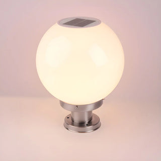 Minimalist White Globe Outdoor Post Light 2 Light Zawala Image - 7