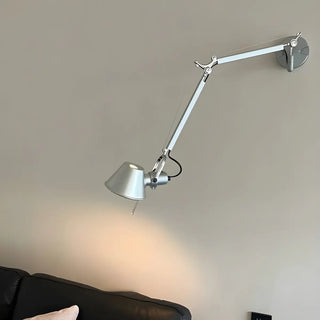 ZOWALA - Contemporary Swing Arm Adjustable Aluminum Silver Wall Light Image - 1