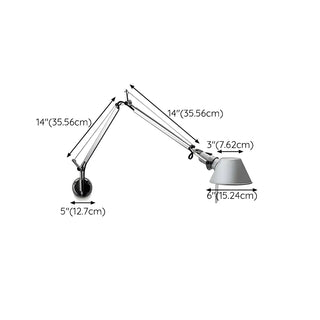 ZOWALA - Contemporary Swing Arm Adjustable Aluminum Silver Wall Light Image - 11