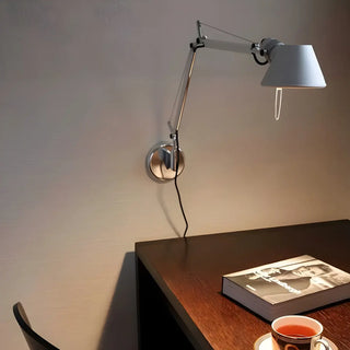 ZOWALA - Contemporary Swing Arm Adjustable Aluminum Silver Wall Light Image - 5