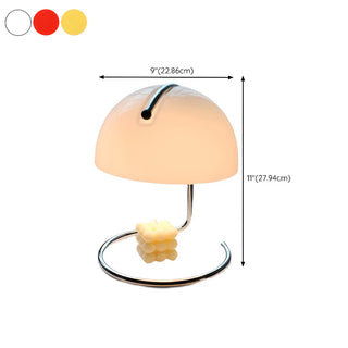 Bedroom Simple Glass Dome Shade Metal Curved Table Lamp Zawala #size