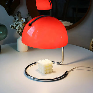 Bedroom Simple Glass Dome Shade Metal Curved Table Lamp Zawala Image - 4
