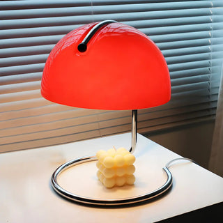 Bedroom Simple Glass Dome Shade Metal Curved Table Lamp Zawala Image - 5