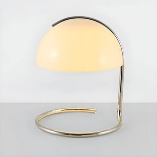 Bedroom Simple Glass Dome Shade Metal Curved Table Lamp Zawala Image - 6