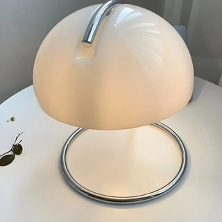 Bedroom Simple Glass Dome Shade Metal Curved Table Lamp Zawala Image - 8