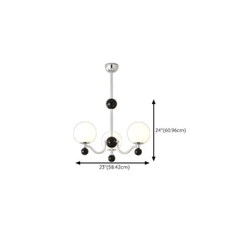 ZOWALA - Black Ball Silver Arm Globe Living Room Chandelier #size