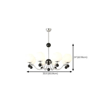 ZOWALA - Black Ball Silver Arm Globe Living Room Chandelier Image - 13