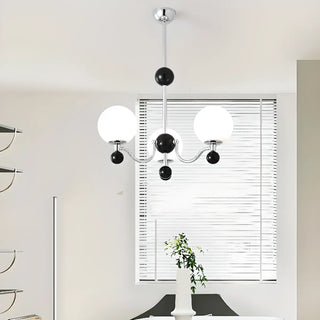 ZOWALA - Black Ball Silver Arm Globe Living Room Chandelier Image - 3