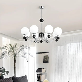ZOWALA - Black Ball Silver Arm Globe Living Room Chandelier Image - 4