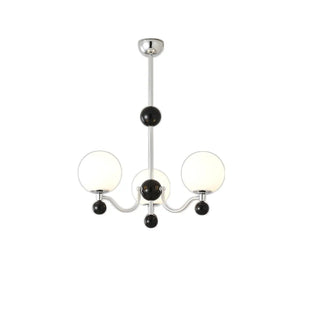 ZOWALA - Black Ball Silver Arm Globe Living Room Chandelier Image - 5