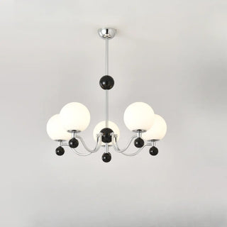 ZOWALA - Black Ball Silver Arm Globe Living Room Chandelier Image - 6
