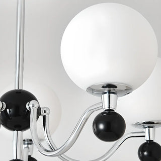 ZOWALA - Black Ball Silver Arm Globe Living Room Chandelier Image - 8