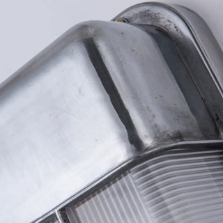 ZOWALA - Silver Simple Geometric Chrome Outdoor Glass Wall Light Image - 10