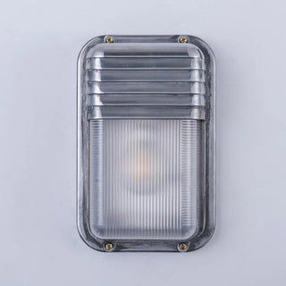 ZOWALA - Silver Simple Geometric Chrome Outdoor Glass Wall Light Image - 12