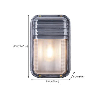 ZOWALA - Silver Simple Geometric Chrome Outdoor Glass Wall Light #size
