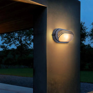 ZOWALA - Silver Simple Geometric Chrome Outdoor Glass Wall Light Image - 2