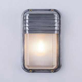 ZOWALA - Silver Simple Geometric Chrome Outdoor Glass Wall Light Image - 3