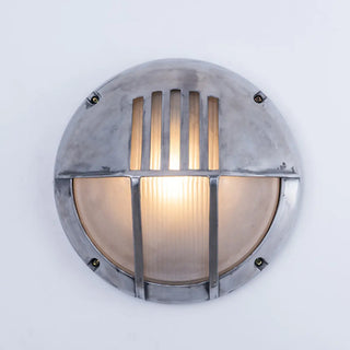 ZOWALA - Silver Simple Geometric Chrome Outdoor Glass Wall Light Image - 5