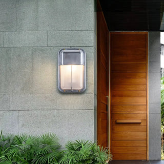 ZOWALA - Silver Simple Geometric Chrome Outdoor Glass Wall Light Image - 6