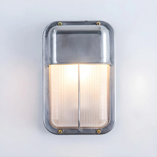 ZOWALA - Silver Simple Geometric Chrome Outdoor Glass Wall Light Image - 7