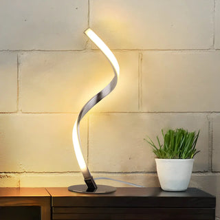 Minimalist Spiral Strip Modern LED Metal Table Lamp Zawala Image - 1