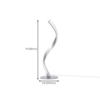 Minimalist Spiral Strip Modern LED Metal Table Lamp Zawala #size