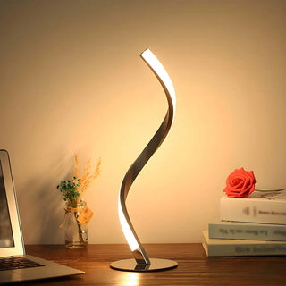 Minimalist Spiral Strip Modern LED Metal Table Lamp Zawala Image - 2