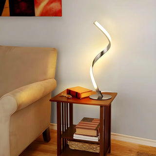 Minimalist Spiral Strip Modern LED Metal Table Lamp Zawala Image - 3