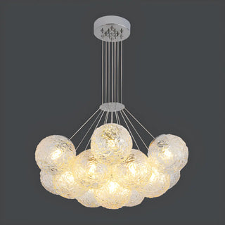 ZOWALA - Water Patterned Glass Living Room Cluster Bubble Chandelier Image - 10