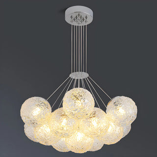 ZOWALA - Water Patterned Glass Living Room Cluster Bubble Chandelier Image - 11