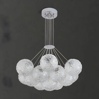 ZOWALA - Water Patterned Glass Living Room Cluster Bubble Chandelier Image - 12