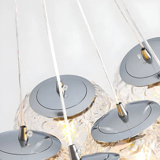 ZOWALA - Water Patterned Glass Living Room Cluster Bubble Chandelier Image - 13