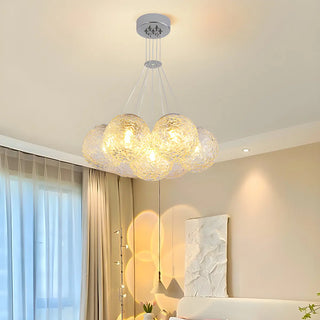 ZOWALA - Water Patterned Glass Living Room Cluster Bubble Chandelier Image - 14