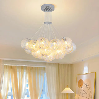 ZOWALA - Water Patterned Glass Living Room Cluster Bubble Chandelier Image - 15