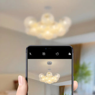 ZOWALA - Water Patterned Glass Living Room Cluster Bubble Chandelier Image - 17