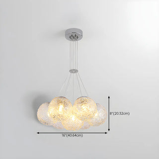 ZOWALA - Water Patterned Glass Living Room Cluster Bubble Chandelier #size