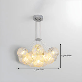ZOWALA - Water Patterned Glass Living Room Cluster Bubble Chandelier Image - 19