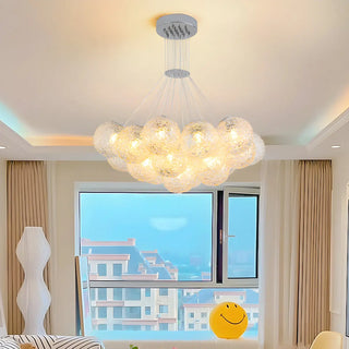 ZOWALA - Water Patterned Glass Living Room Cluster Bubble Chandelier Image - 3