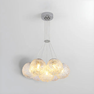 ZOWALA - Water Patterned Glass Living Room Cluster Bubble Chandelier Image - 5