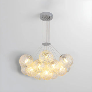ZOWALA - Water Patterned Glass Living Room Cluster Bubble Chandelier Image - 6