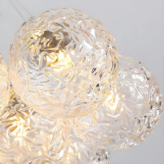 ZOWALA - Water Patterned Glass Living Room Cluster Bubble Chandelier Image - 8