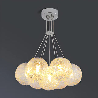 ZOWALA - Water Patterned Glass Living Room Cluster Bubble Chandelier Image - 9