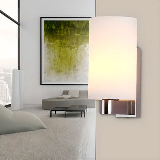 Mini Simple White Cylinder Metal Wall Sconce Light Zawala Image - 1