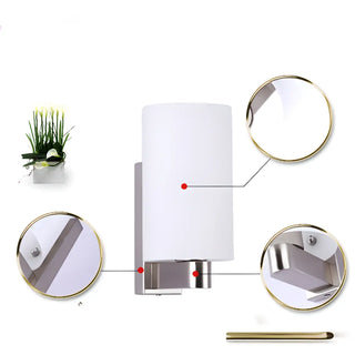 Mini Simple White Cylinder Metal Wall Sconce Light Zawala Image - 12
